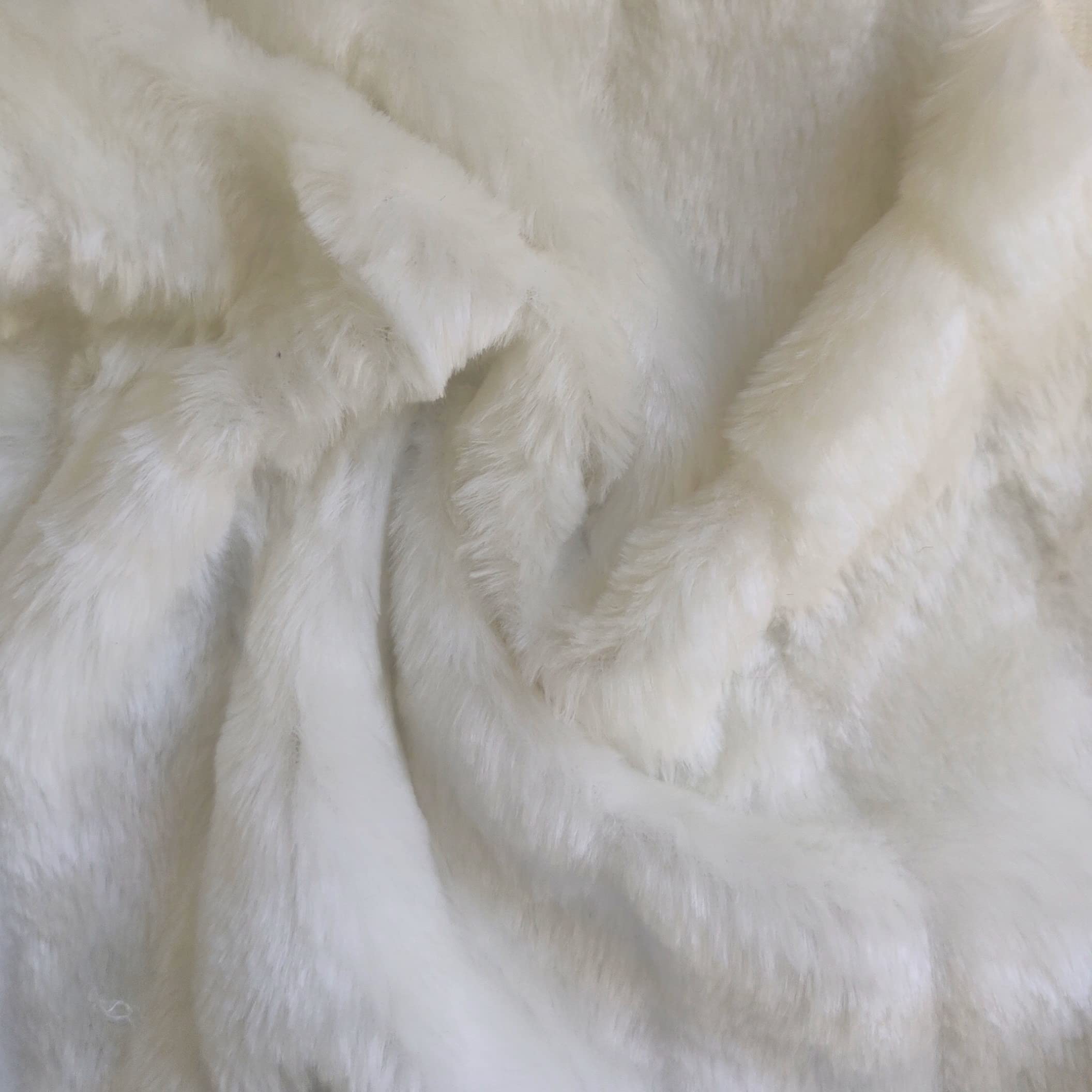 Super Luxury Faux Fur Fabric Material White PELT, 1Mtr 150cm x 100cm
