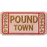 Ticket to Pound Town Patch Embroidered Funny Biker Morale Applique Iron On Sew On Emblem