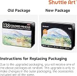 Shuttle Art 138 Colour Pencils Set with Sketch Pad Book Extenders Case 4 view 9