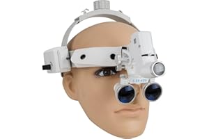 CARESHINE Loupes with LED Light Binocular Glasses Magnifier with Soft Head Band Adjustable Light 3.5X-420