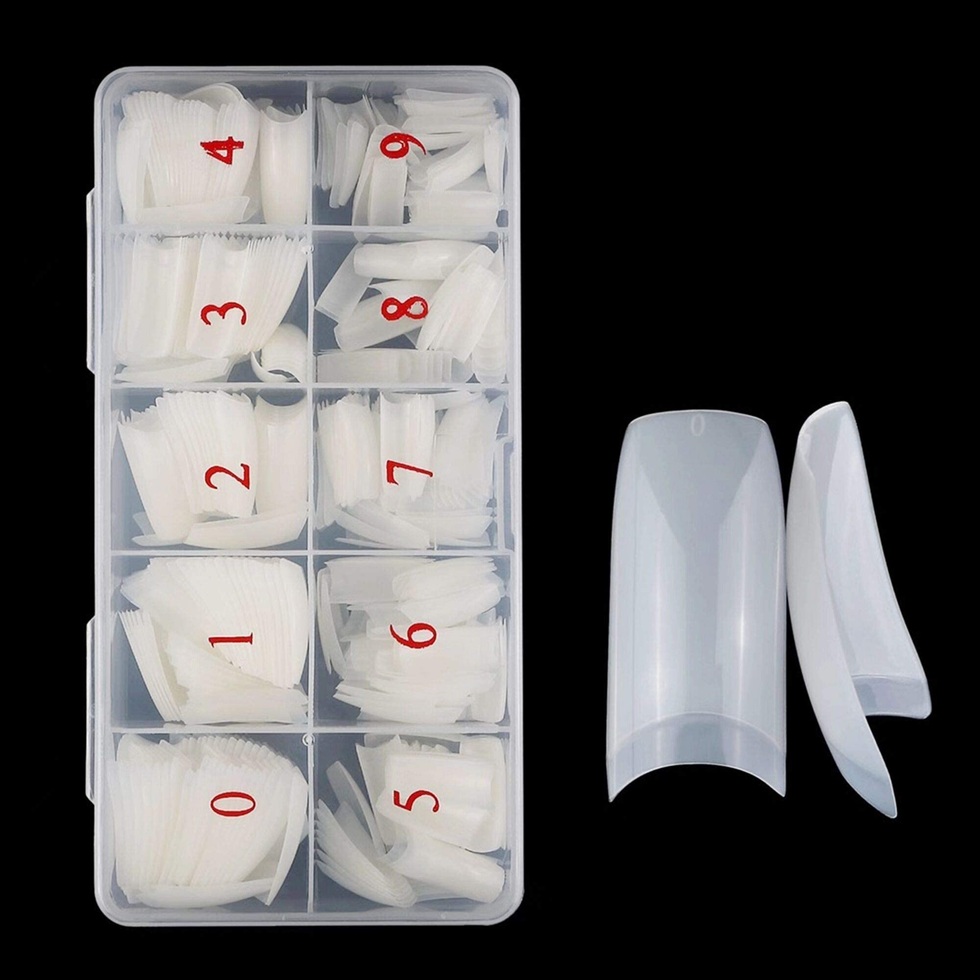 Natural False Nails 500 Pieces French Acrylic Nails Artificial Fake Nails False Nail Tip 10 Sizes With Box for Women Girls