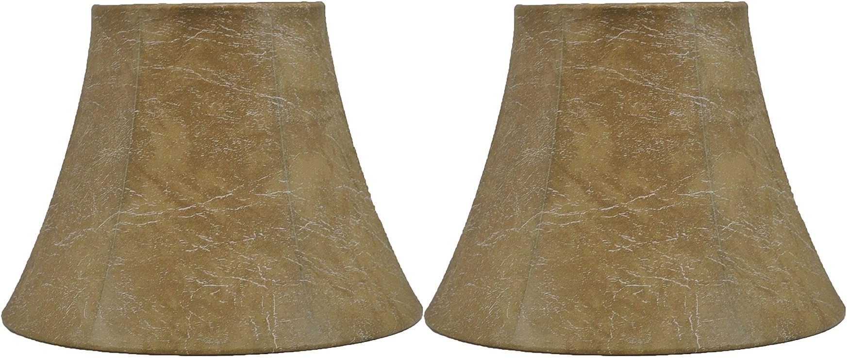Urbanest Softback Bell Lamp Shade, Faux Leather, 5-inch by 9-inch by 7-inch, Spider-Fitter, Set of 2