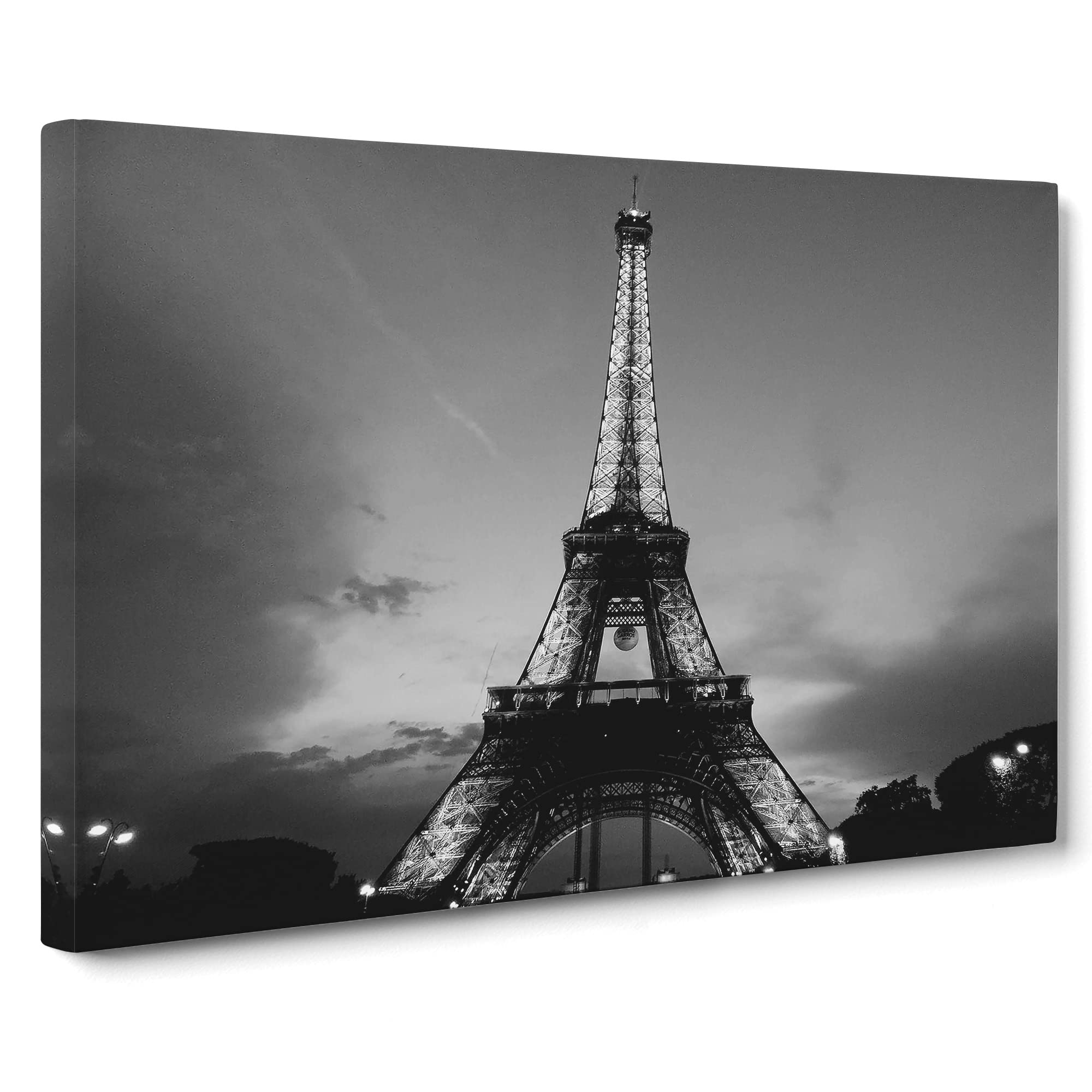 Eiffel Tower Paris France Vol.2 Canvas Print | Gallery Wrapped 30mm Frame Wall Art | 20x14 inches | Ready to Hang | Modern Cityscape Picture | Living Room Bedroom Lounge Office