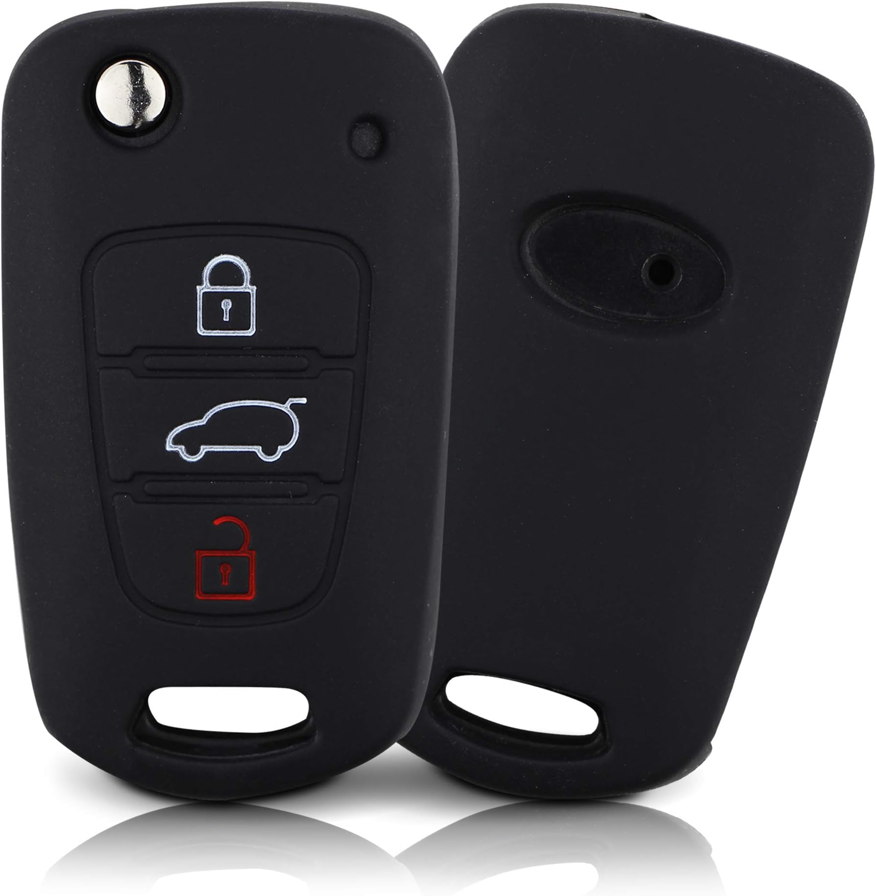 ASARAH Key cover compatible with Kia and made of PREMIUM silicone, protective cover for car key, cover for key type 3BKB - Black