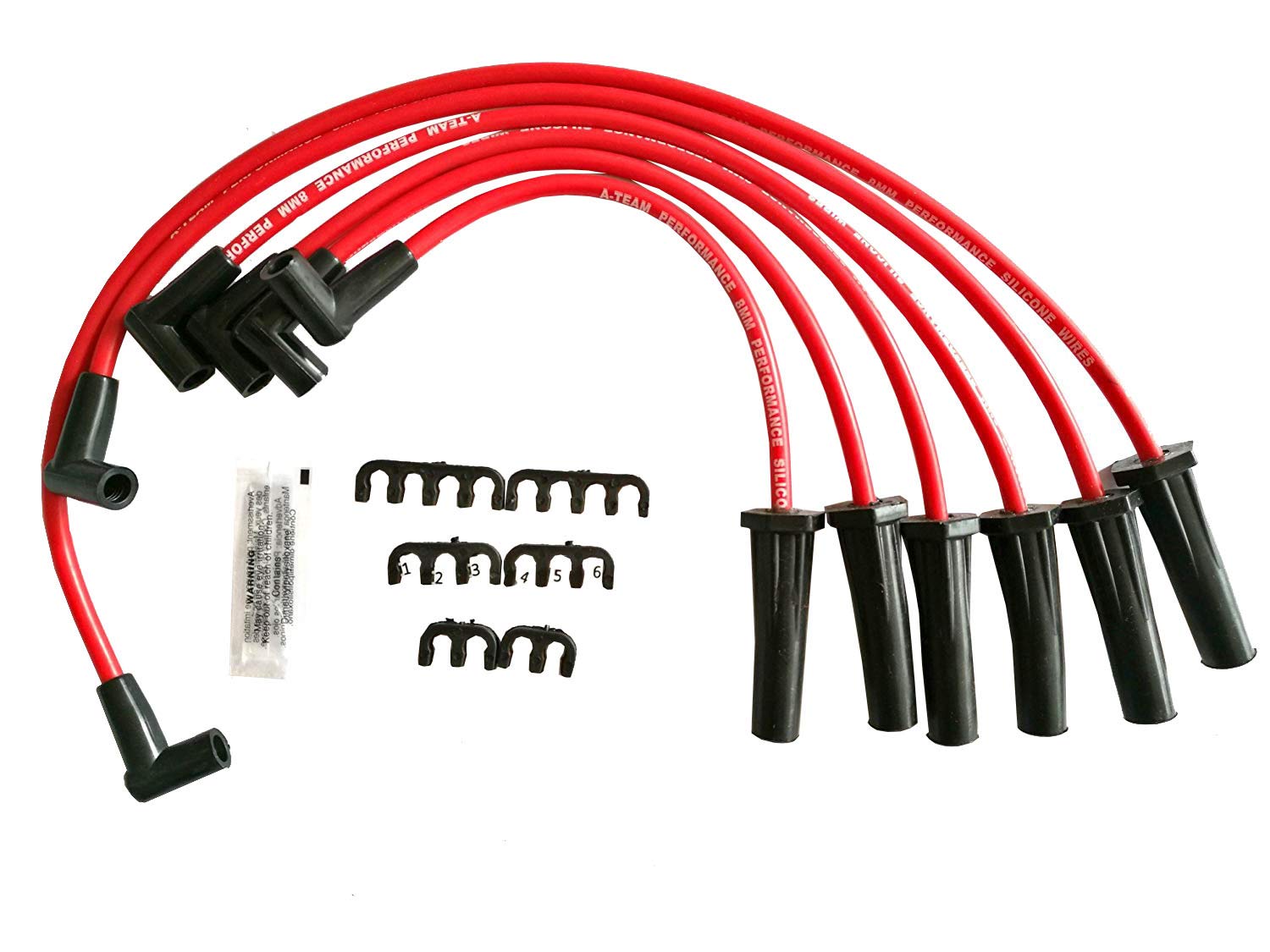 ATeam Performance Red Silicone Spark Plug Wires Compatible with GMC