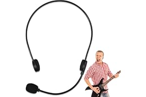 MUKOSEL Rockstar Costume Accessories Fake Rock Star Singer Microphone Headset Prop Mic Popstar Costume Accessory Prop for Halloween Cosplay Music Party