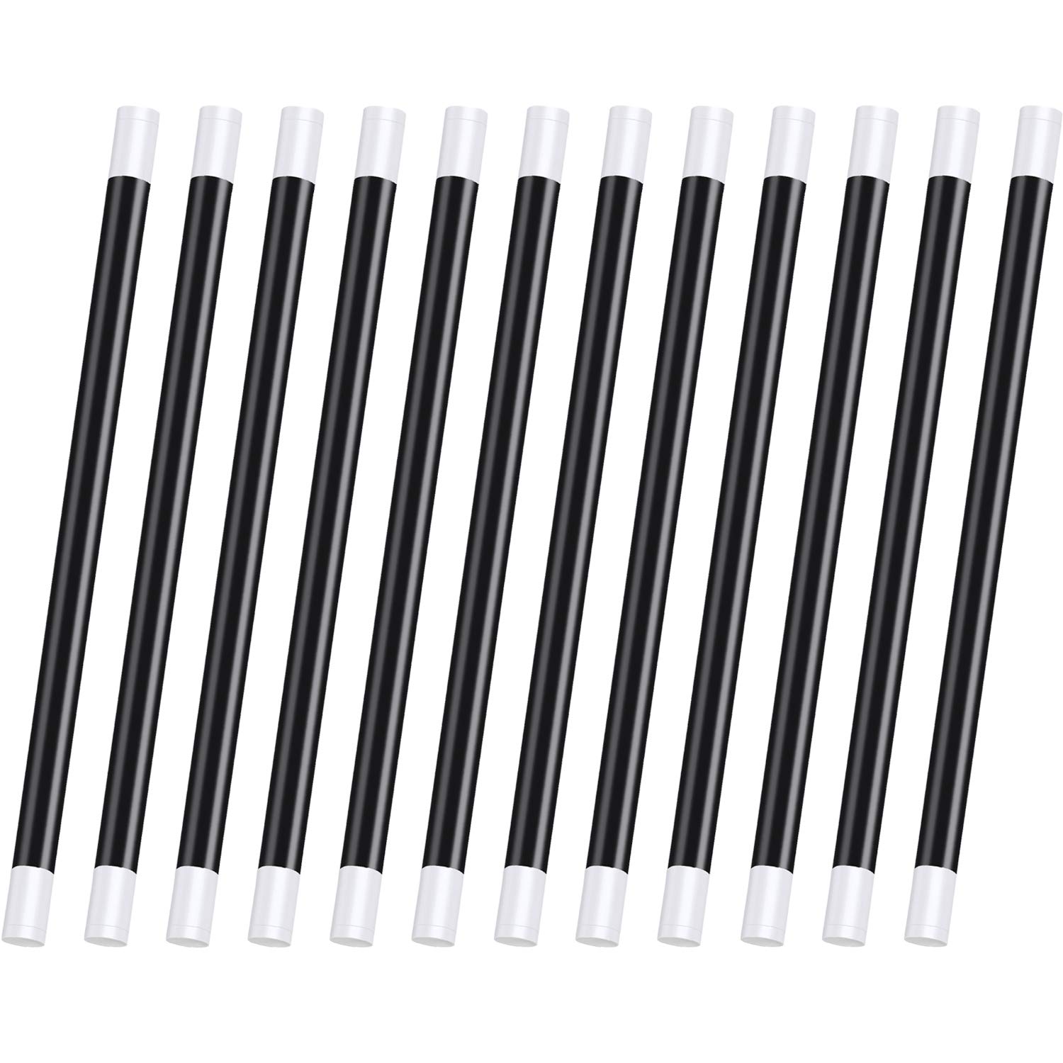 Gejoy 12 Pcs 10 Inches Plastic Magical Wand Black and White Spell Casting Stick Magician Wand for Witch Magician Costume, Halloween Party Favors, Birthday Games Kit