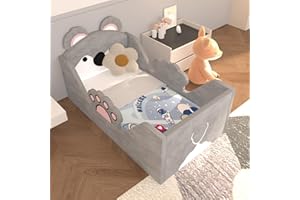 weeonekids Toddler Beds, Child Bed for Kids with Extra Safty Broad, Standard Crib Size AnimalToddler Beds, Certified Fabric Toddler Beds,Toddler Floor Beds (Koala)