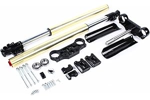 DOONARCES 29" Pair Front Forks Set 45/48mm Triple Tree Clamps for 110cc 125cc Dirt Pit Bike Front Forks Shock Suspension Shocks Absorber, Black+Yellow