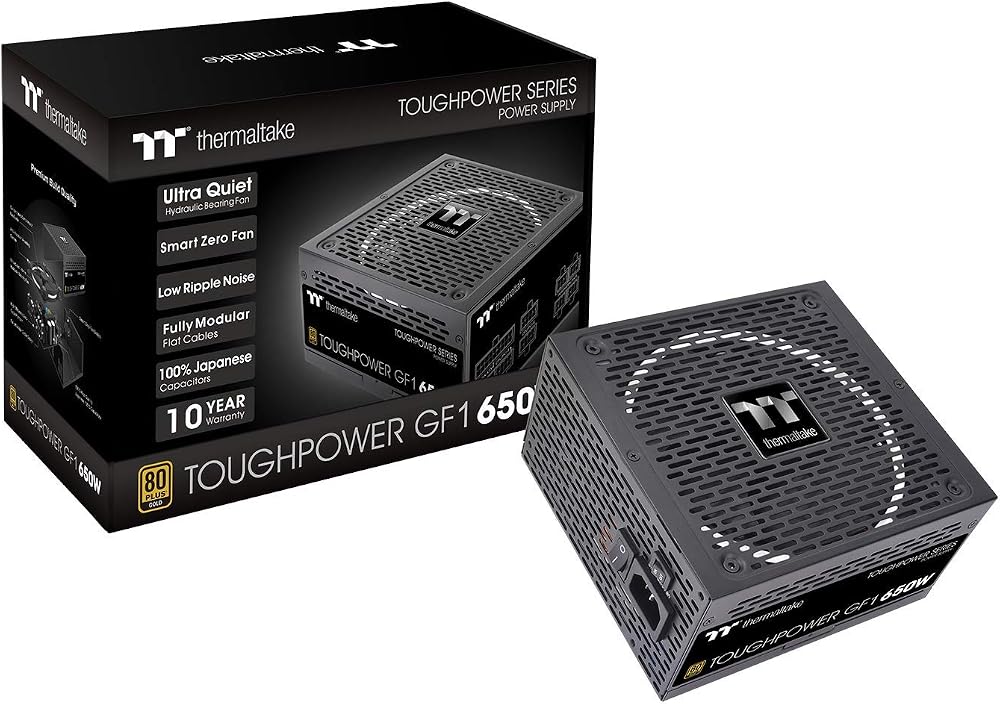 Thermaltake GF1 650W 80 Plus Gold Fully Modular ATX Power Supply Quiet Fan EU