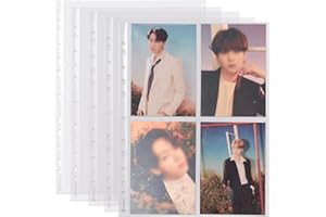 hihaba 4-Pocket 4x6(4.2x6) 10 Sheets, 32Type Crystal Clear Pocket Sleeves, Photo Album Refill Pages for Kpop Idol photocard, Baseball Cards, Tradning Cards Fit 3 Ring Binder