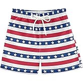 JUNZAN Abstract Independence Day Star Swim Trunks Boys Quick Dry Swim Board Shorts Kids Toddler Teens Beach Vacation 2T