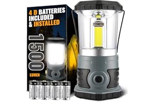 innofox LED Camping Lantern, 1500 LM Lanterns for Power Outages with 4 D Batteries Included, Battery Powered Lantern Flashlight with 4 Light Modes, Weatherproof Tent Light for Storms and Hurricanes