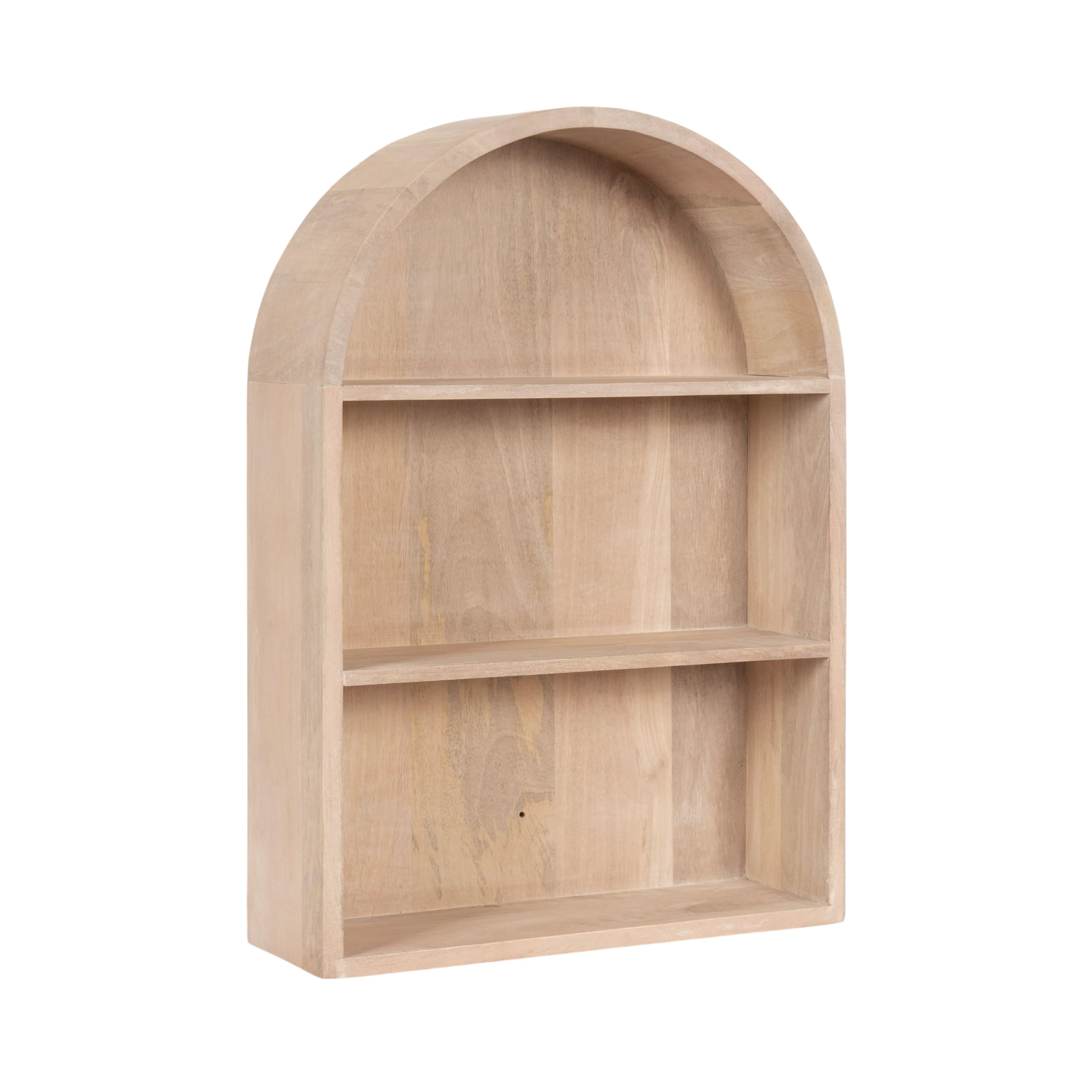 Photo 1 of Kate and Laurel Arcott Modern Arched Wall Shelf, 18 x 26, Natural Wood, Transitional Arch Wall Shelves for Over-The-Toilet Storage or Entryway Storage Shelf