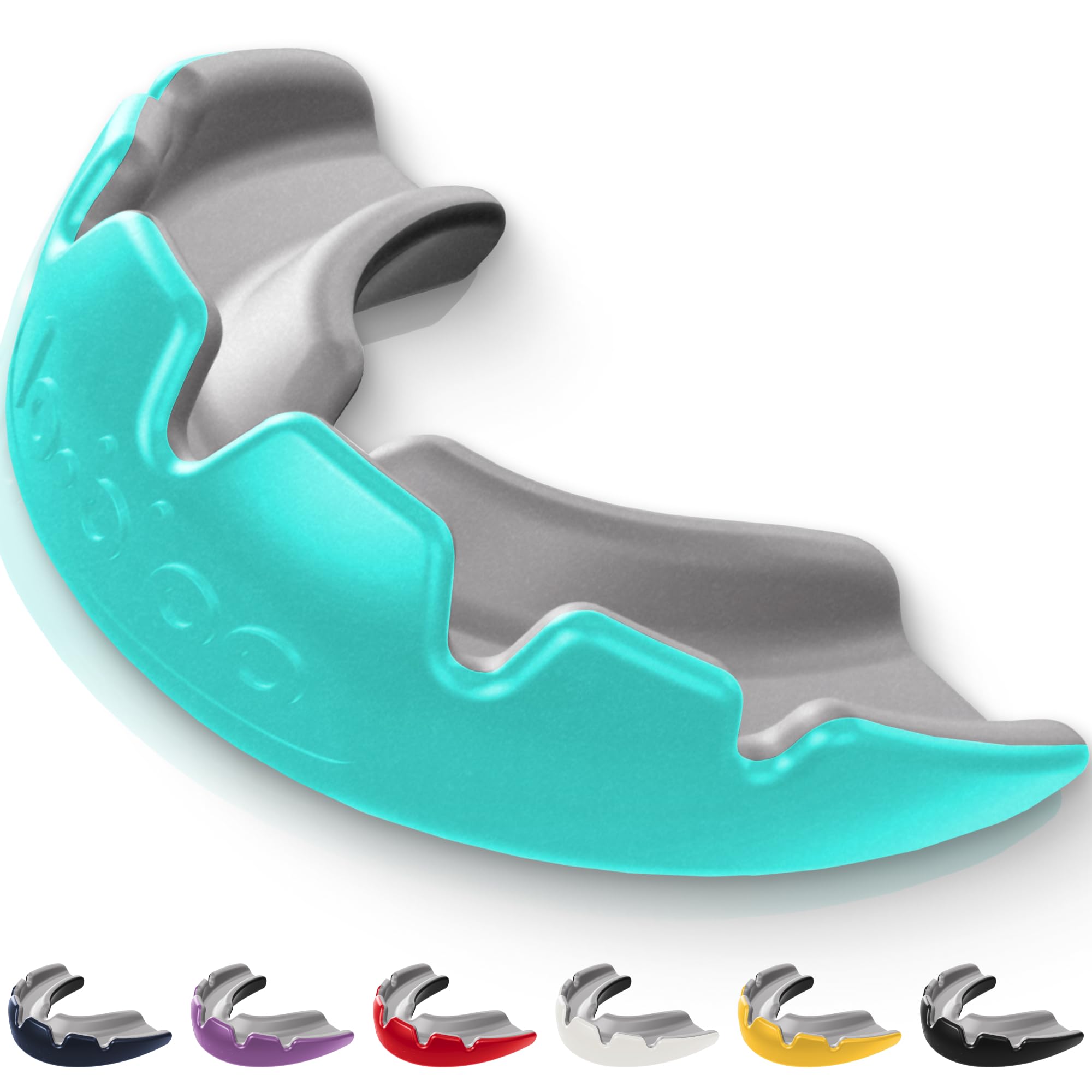 lobloo® Slick Sports Mouthguard – Ultra Slim 1mm | Dentist-Level Protection | Modified Vacuum-Fit Fusion | Oxygen Flow & Comfort | MMA, Boxing, Football, Basketball. (Large +14yrs, Mint)