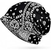 mynoogin® Bandana Beanie 100% Cotton Bandana-Print, GaiterStyle, Soft Lightweight Breathable,Stretch Fit One Size Fits Most