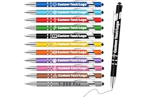 1-999 Pcs Personalised Pen- Engraved Pen Custom Pen Text Engraving with Stylus Tip Customized Pens with Text & Logo Personali