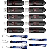 SanDisk 64GB Cruzer Glide 3.0 USB Flash Drive (10 Pack Bundle) Jump Drive Pen Drive Works with Laptop Computers with USB 2.0/