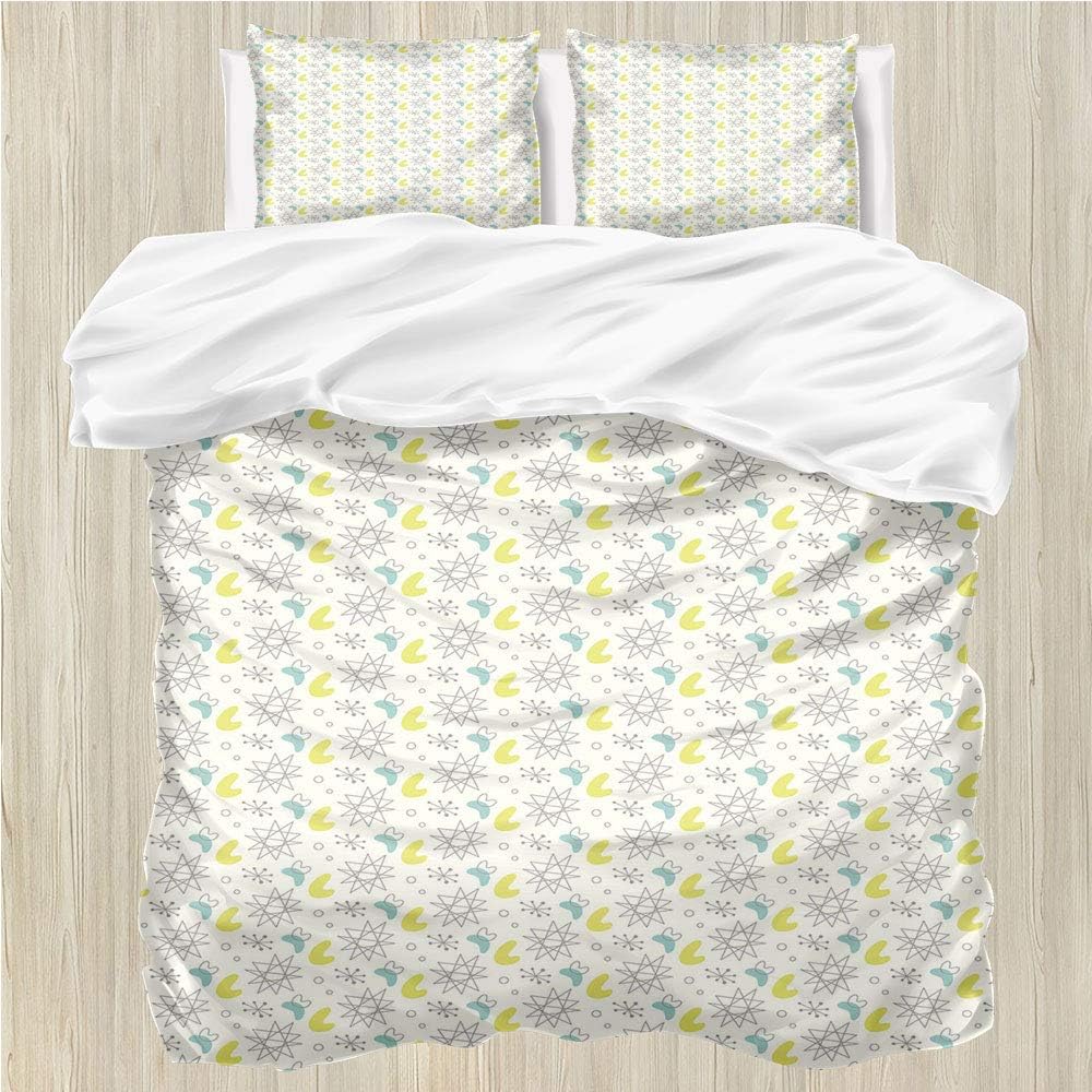 LanQiao - Funda de edredón de mediados de siglo moderno, tamaño Queen