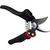 Bahco P8R-20 Bypass Pruning Shears, 8" Length, 3/4" Cut Capacity | Pointed Tip, Narrow Head, Rotating Maintenance-Free Soft Grip, Fiberglass Handle, 57-58 HRC Blade, Long-Lasting Sharpness