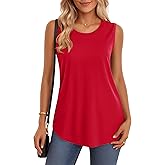 MAGCOMSEN Womens Tank Tops Loose Fit Sleeveless Top Casual Scoop Neck Tunic Shirts Summer UPF 50+ Basic Tshirt