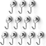 BTLIN Mini Magnetic Hooks 12 Pack Neodymium Heavy Duty 19 lb Load