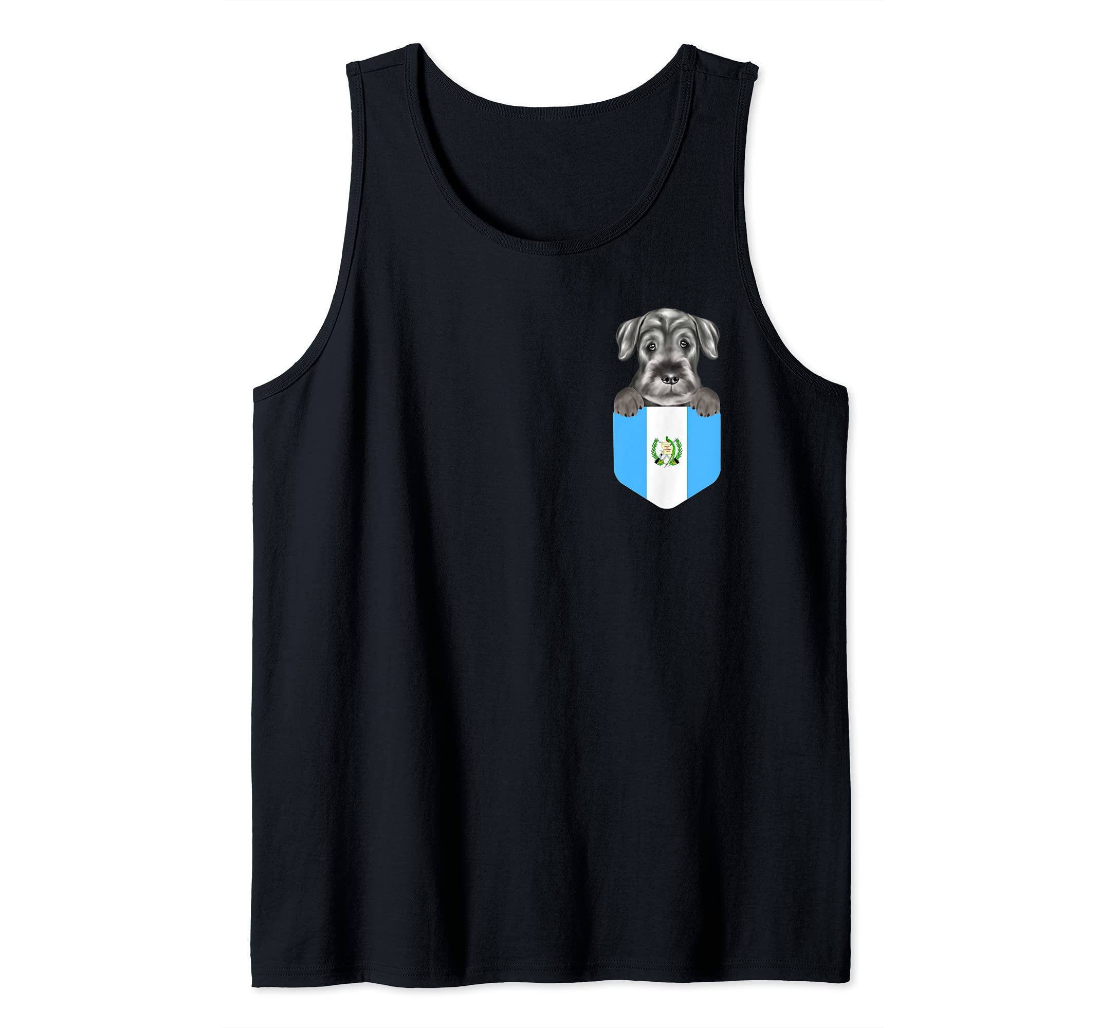 Guatemala Flag Standard Schnauzer Dog In Pocket Tank Top