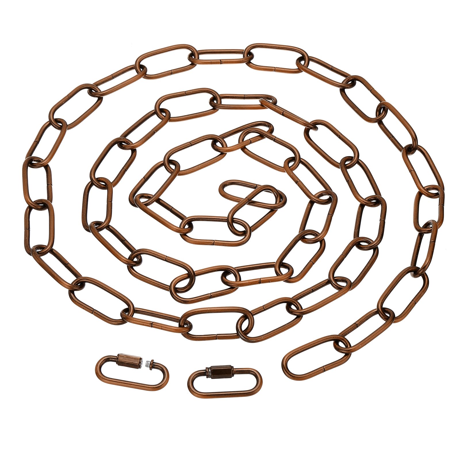 PATIKIL 6ft Lighting Hanging Chain, Metal Looping Chain with Quick Link Screw Lock Connectors for Hanging Plant Pendant Chandelier Light Fixture, Red Bronze