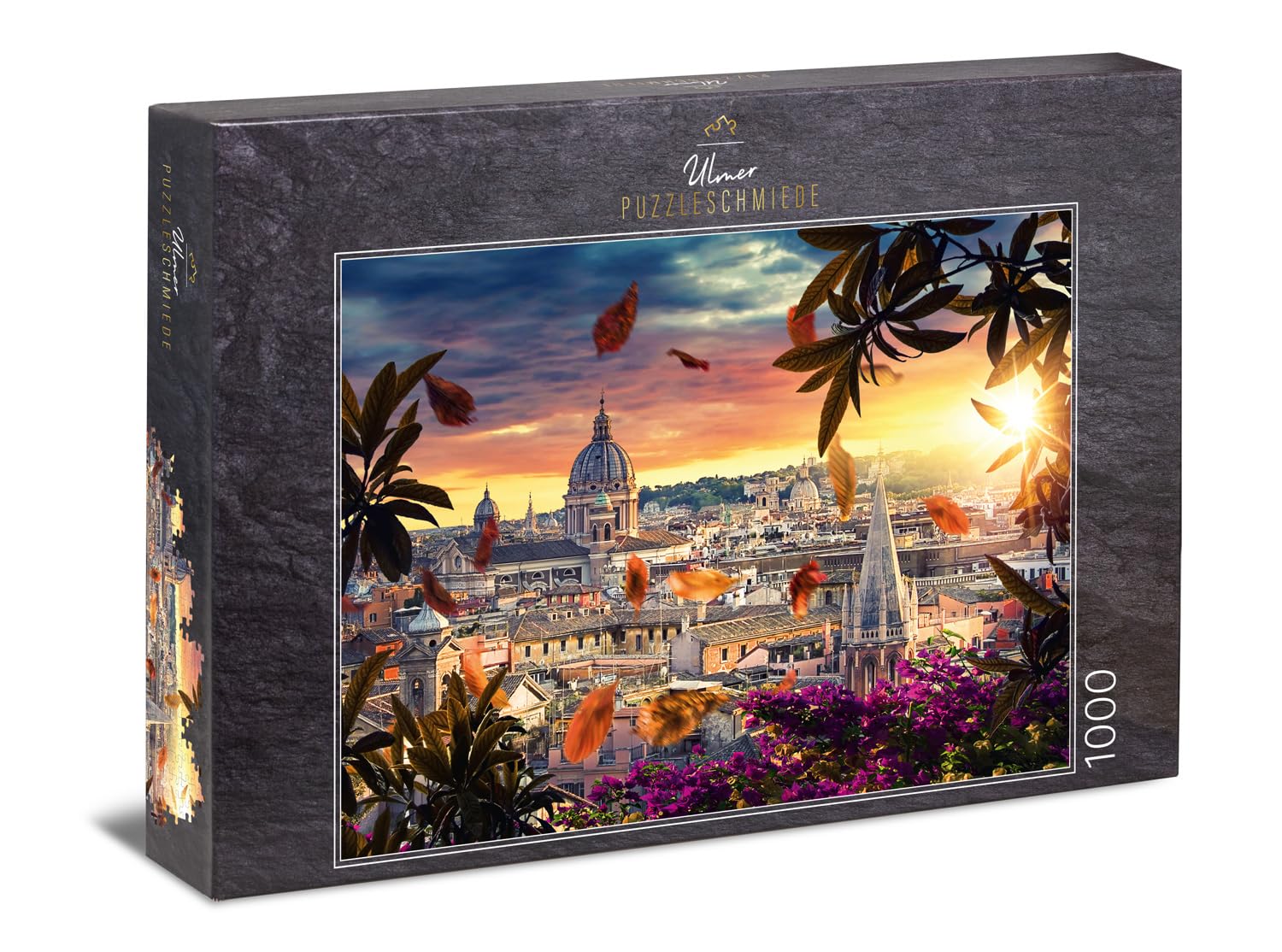 Ulmer Puzzleschmiede - Puzzle "View over Rome" - Picturesque puzzle with 1000 pieces - A particularly puzzle-friendly image from the eternal city of Rome with many contours and colours