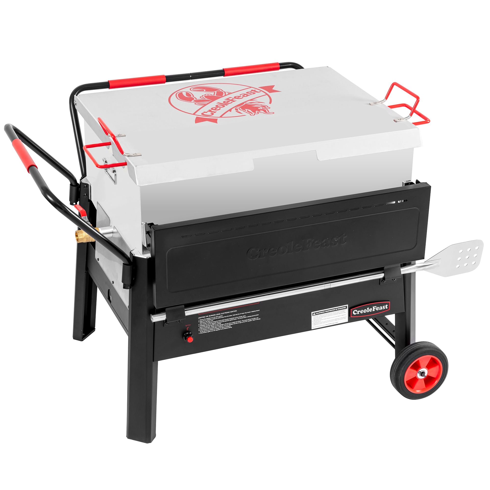 Photo 1 of ***PARTS ONLY***
Creole Feast CFB2001 150 QT Crawfish Boiler, Outdoor Double Sack Propane Gas Crawfish Cooker with Foldable Cylinder Mounting Bracket and Stirring Paddle for Seafood & Crawfish Season, Black
