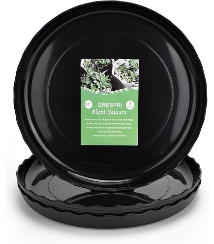 Soucoupe Pour Pot De Fleurs En Plastique – Diamètre 40,6 Cm, Durable, Légère, Contrôle De L’eau, Plusieurs Couleurs