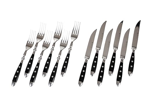 GRÄWE® 12-teiliges Steakbesteck / Pizzabesteck 'Nürnberg', geschmiedet