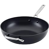 KitchenAid Hard Anodized Induction Nonstick Stir Fry Pan/Wok with Helper Handle, 12.25 Inch - Matte Black