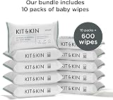 Kit & Kin Premium Baby Wipes 600 (10 x 60) Plastic-Free 99% Water view 9