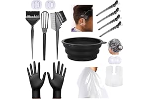 NOUSV 18 Pcs Professional Hair Bleach Kit Hair Coloring with Hair Dye Brush, Includes Hair Color Bowl, Hair Clip, Ear Muffs for Salon Hair Dye Tools and DIY at Home