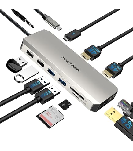 Amazon.com: WAVLINK USB C Docking Station Dual HDMI Monitors, 12