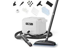 AWASKY Steam Cleaner: 50s Fast Heat-up Steamer for Home Furniture Mattress Surface Bed Bathroom Tile Grout Hardwood Floor Cleaning White