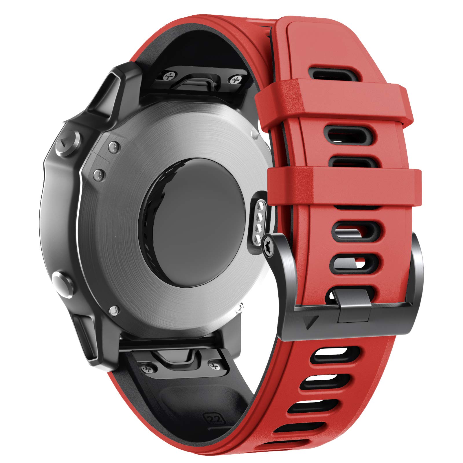 ANBEST Compatible with Fenix 5 Band 22mm Width, Soft Silicone Strap for Fenix 5/Fenix 5 Plus/Fenix 6/Fenix 6 Pro/Forerunner 935/Forerunner 945/Approach S60/Quatix 5, 22mm, 22mm