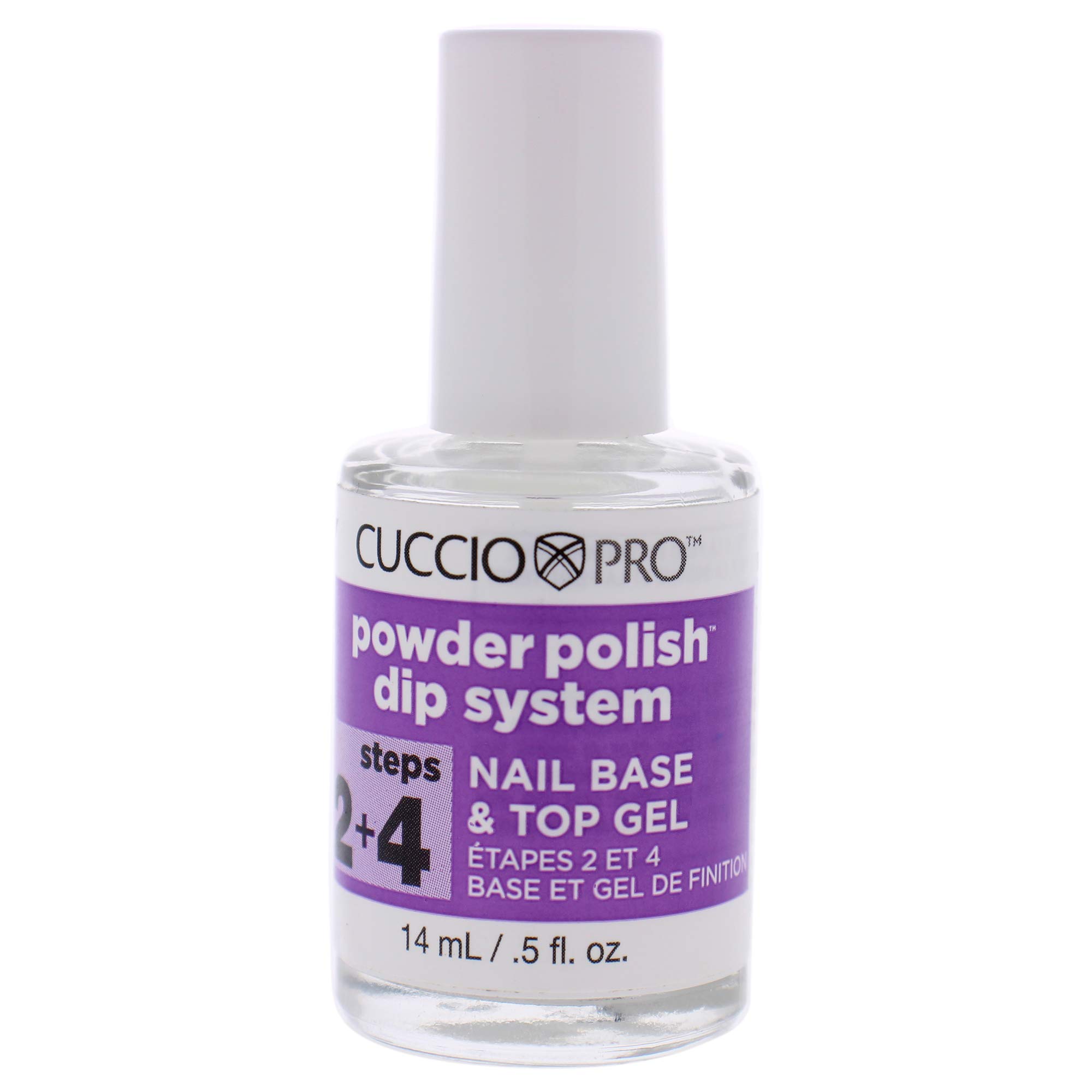 Cuccio Powder Polish Dip System Step 2 and 4 Nail Base and Top Gel, Clear, 14 ml (Pack of 1)