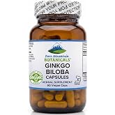 Pure Mountain Botanicals Ginkgo Biloba Capsules - 400mg - 90 Count - Organic Herbs, Vegan, Kosher - Herbal Leaf Supplement