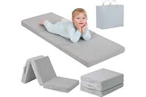 Tiita Toddler Foldable Nap Mat, Kids Trifold Floor Mat for Daycare Rest and Travel, Portable Tri-Folding Play Cushion for Gir