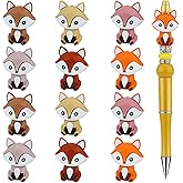 HUAAPLEVLA 12Pcs Unique Silicone Beads for Keychain Making 3D Animal Focal Beads for Beaded Pens Bracelets Jewelry Making DIY Crafts(Fox)