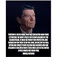 Ronald Reagan Patriotic Quotes Wall Art Decor - Freedom is One Generation Away, This Presidential Typographic Portrait Poster Print Is An Ideal For Home, Office, & School Wall Decor Unframed -8x10"
