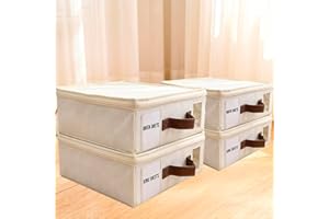 Bed Sheet-Organizer and Storage Blanket-Storage Bag - Bedding Storage bag Closet Storage Box with Zipper Label Handle Window,