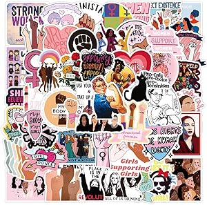 Feminist Stickers | Feminism Waterproof Vinyl Decals for Water Bottles Laptop Luggage Cup Computer Mobile Phone Skateboard Guitar Decor（50 Pcs ）