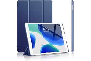 Soke Case for iPad 9th Generation 2021/ iPad 8th Generation 2020/ iPad 7th Gen 2019, [Slim Trifold Stand + Auto Wake/Sleep], Premium Protective Hard PC Back Cover for iPad 10.2 Inch (Navy)