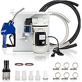 AC 110V-120V DEF Transfer Pump Kit. 400W, 10.6 GPM (40 LPM), 23 PSI DEF Pump Kit Compatible with U.S. Plug. Includes Urea Gun, K24 Flowmeter &amp; Accessories（White）