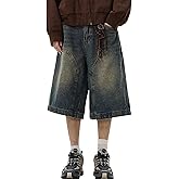 Long Baggy Jean Shorts Jorts Y2k Baggy Streetwear Shorts Hip Hop Skater Jeans Grunge Demin Short