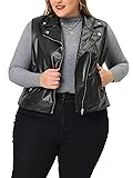 Agnes Orinda Leather Vest for Women Plus Size Notch