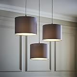 MiniSun Nesting Grey Fabric Ceiling Light Shades Pack of 3 30cm Shade view 5